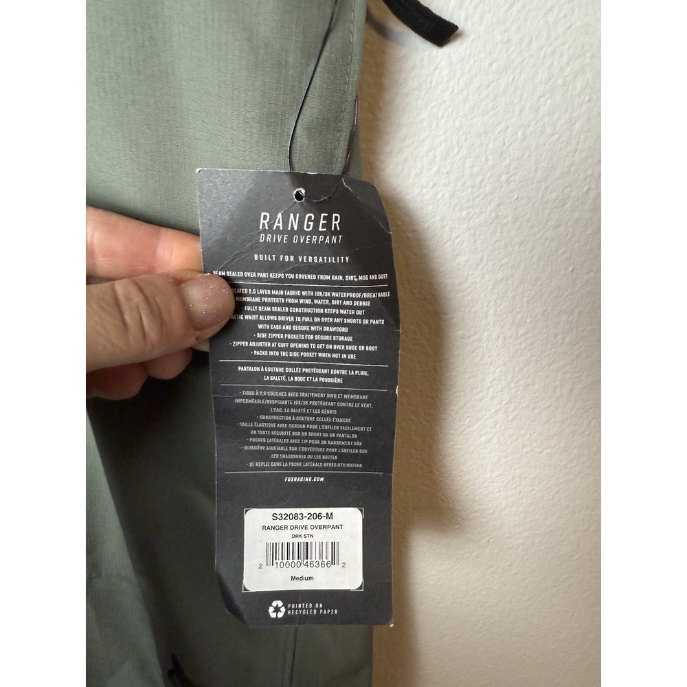 Fox Racing Ranger Drive Overpants Size MEDIUM Green NWT - Picture 4 of 10
